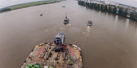 Pilotage of the Heerema Barge H542 loaded with the Dolwin Alpha
